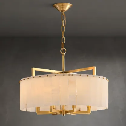Modern Marble Round Chandelier for Luxury Interiors Image - 8