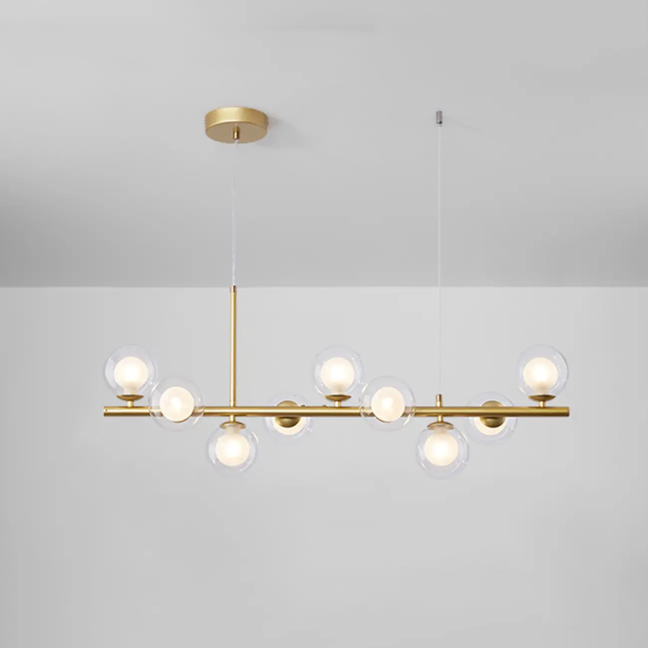 9 Lights Bi-pin Glass Globe Island Light with Direct Wired Electric Image - 27 | homeyfad