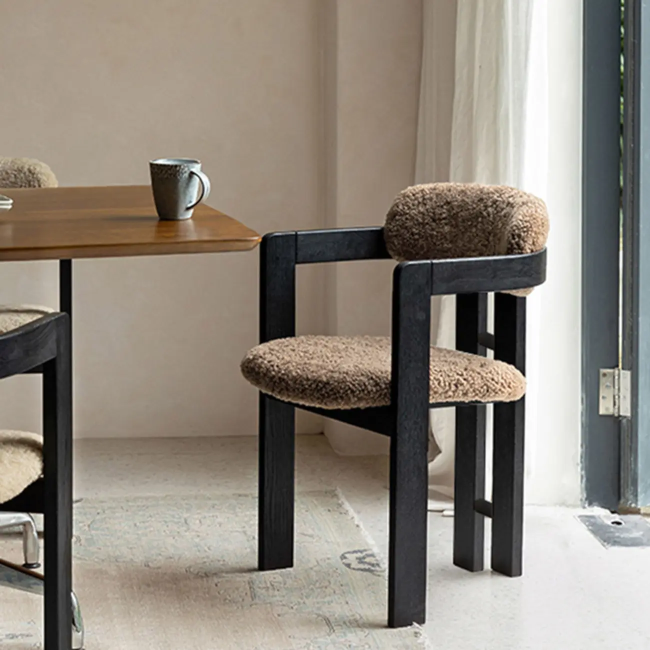 Modern Wooden Dining Chair with Upholstered and Armrests Image - 1 | homeyfad