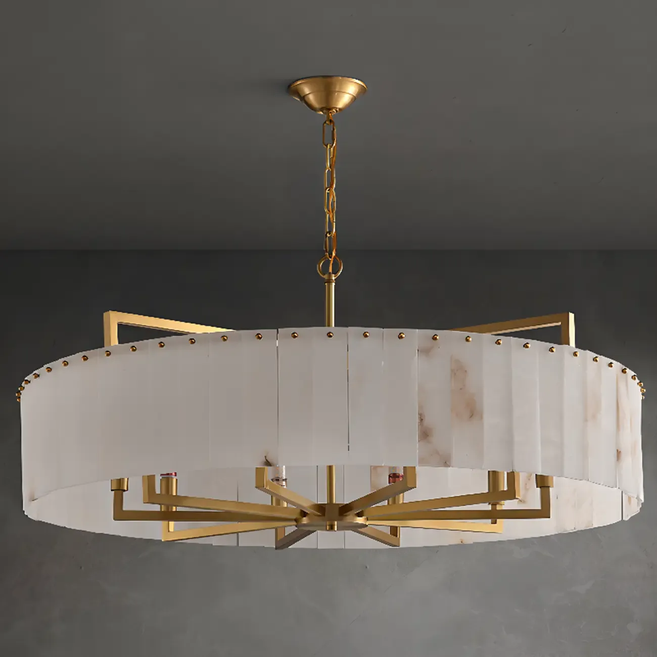 Modern Marble Round Chandelier for Luxury Interiors Image - 9