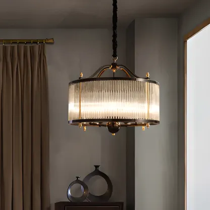 Modern 3-Light Crystal Round Chandelier with Flexible Height Image - 1