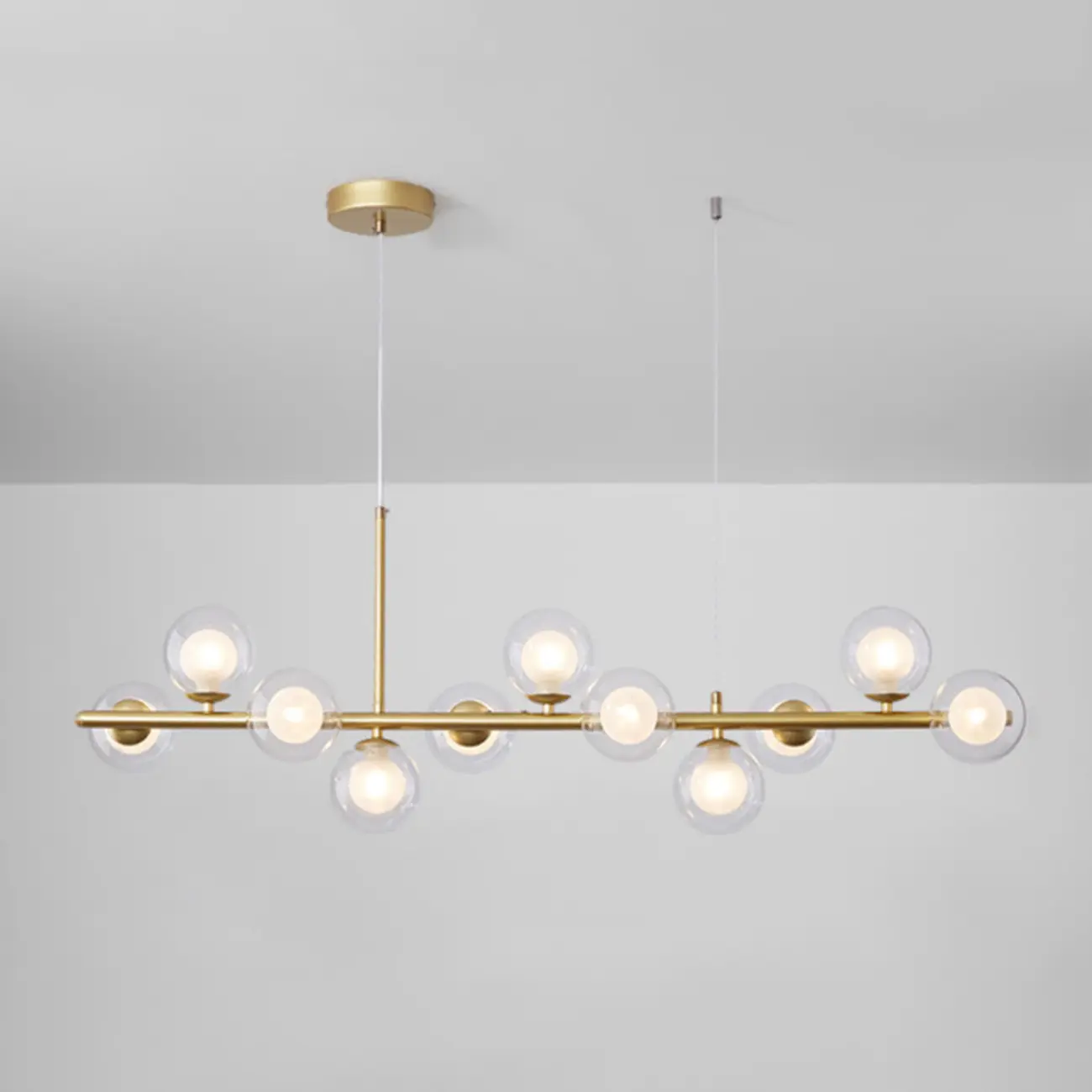 9 Lights Bi-pin Glass Globe Island Light with Direct Wired Electric Image - 28 | homeyfad