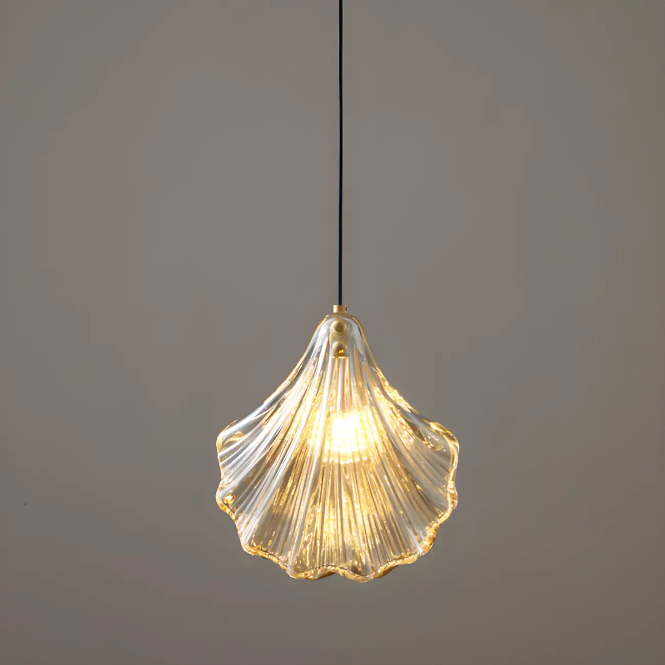 Artistic Ginkgo Clear Glass LED Pendant Light for Living Room Image - 2