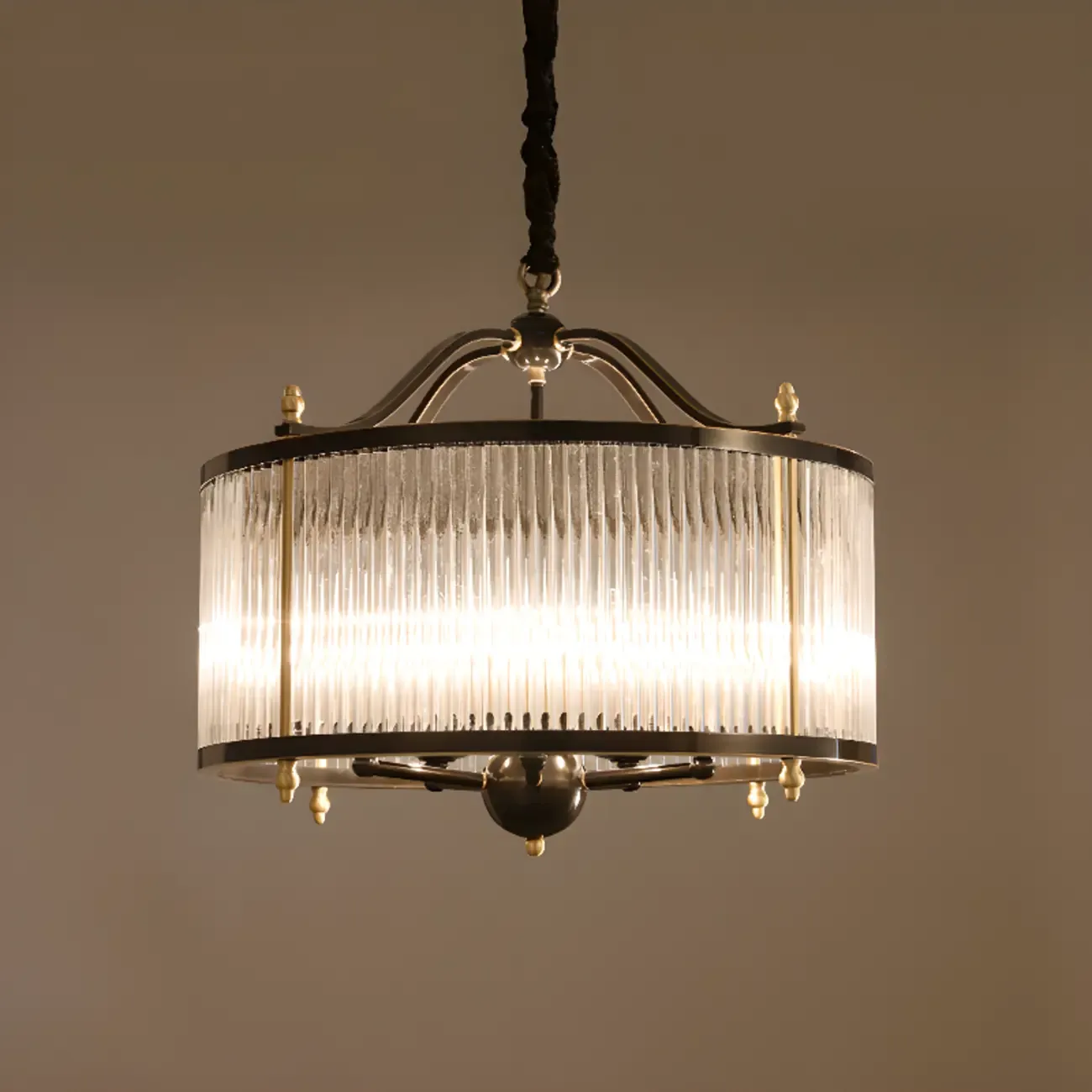 Modern 3-Light Crystal Round Chandelier with Flexible Height Image - 2
