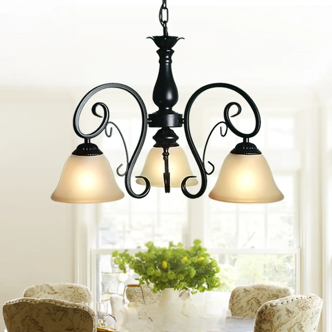 Vintage Metal Pendant Chandelier Fixture for Dining Room Image - 1 | homeyfad