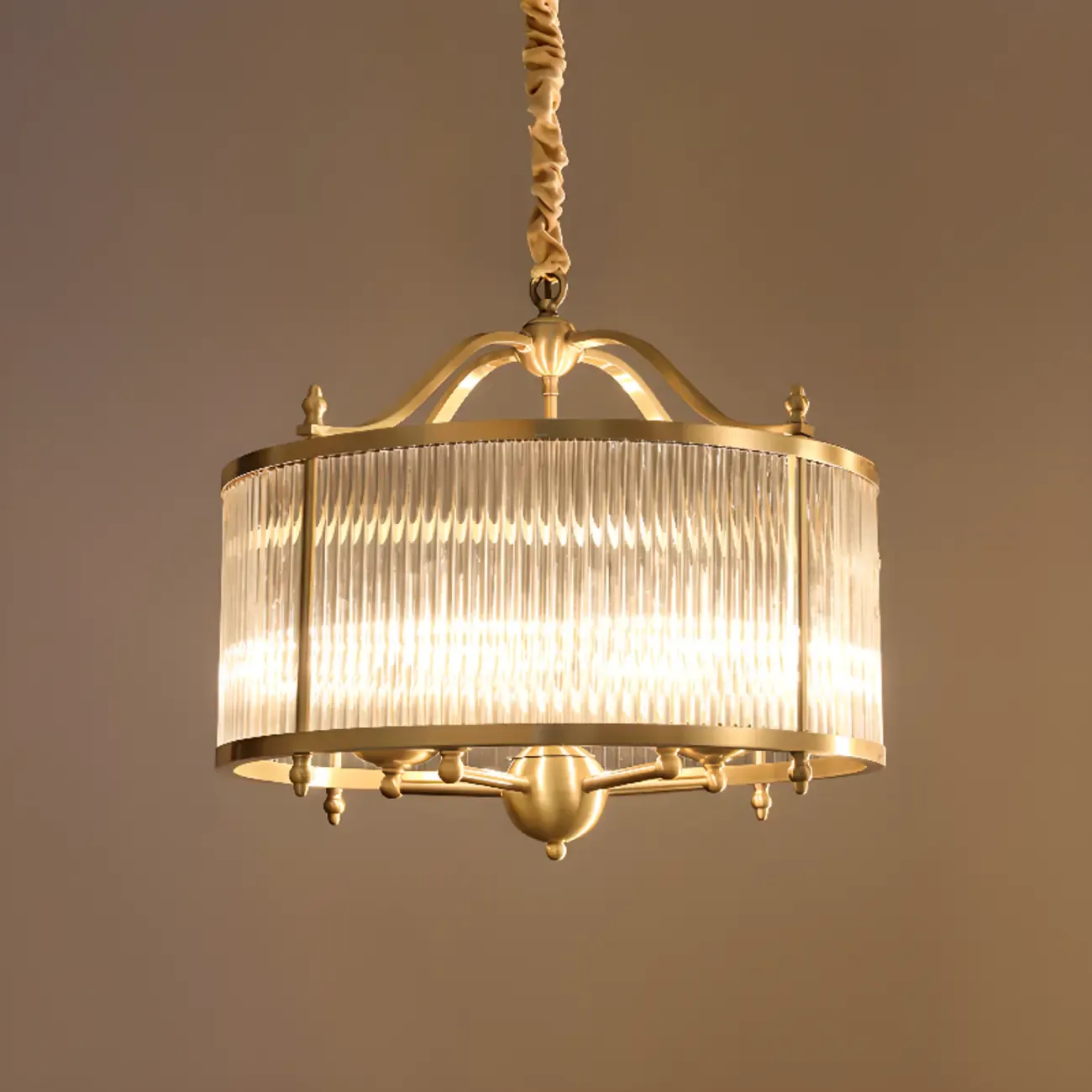 Modern 3-Light Crystal Round Chandelier with Flexible Height Image - 3