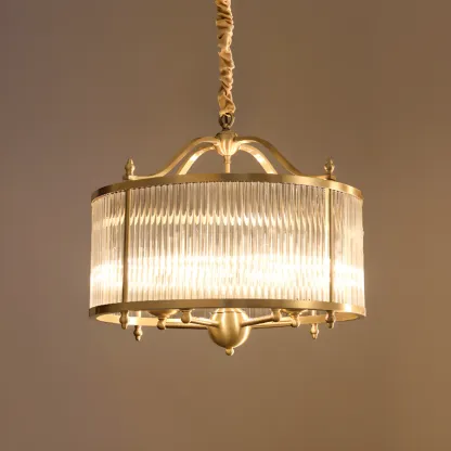 Modern 3-Light Crystal Round Chandelier with Flexible Height Image - 3