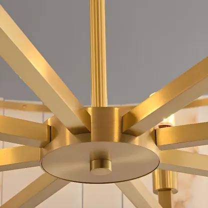 Modern Marble Round Chandelier for Luxury Interiors Image - 11