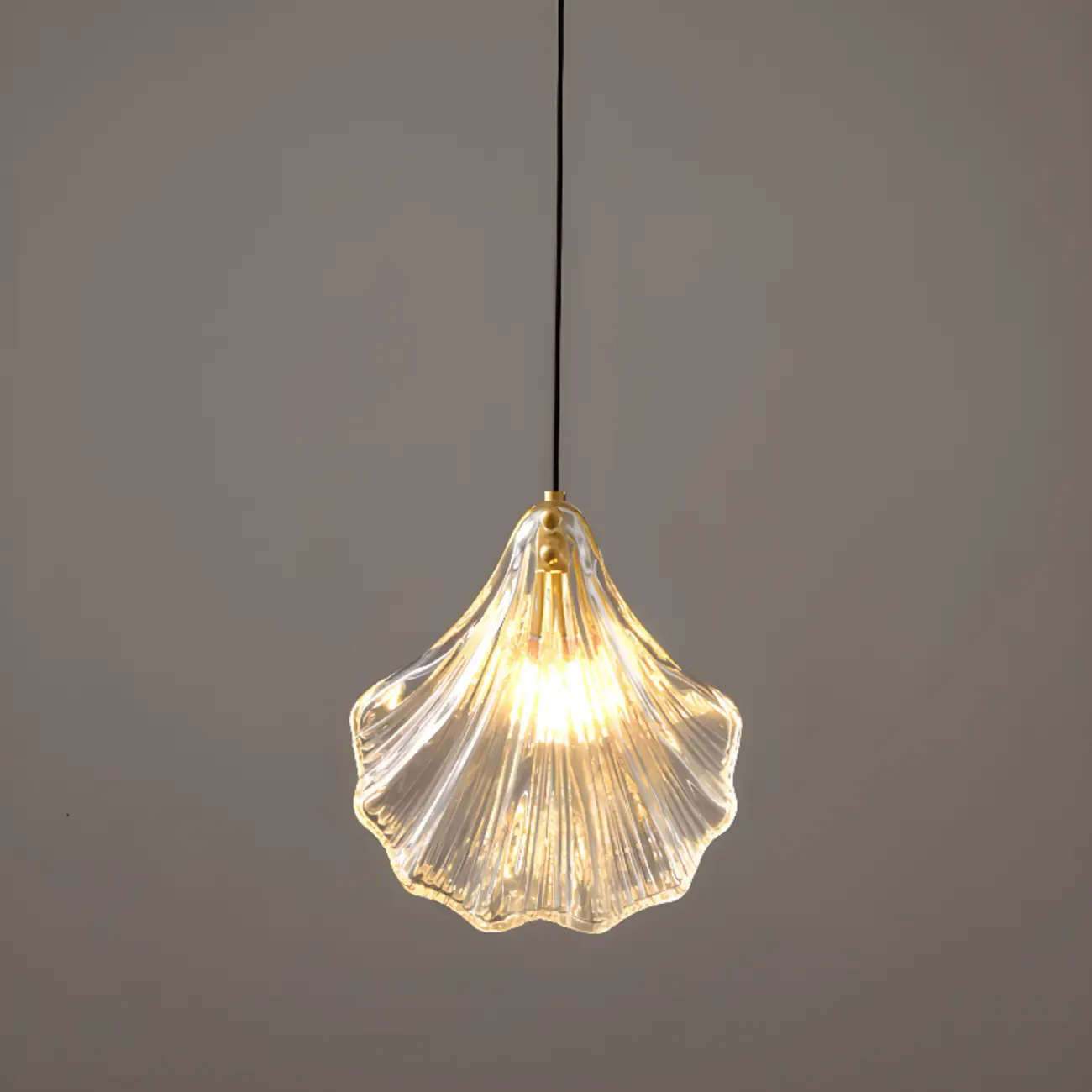 Artistic Ginkgo Clear Glass LED Pendant Light for Living Room Image - 3