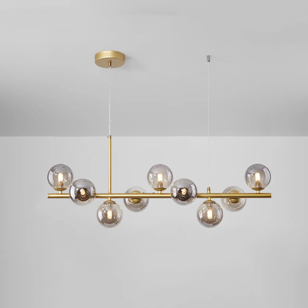 9 Lights Bi-pin Glass Globe Island Light with Direct Wired Electric Image - 30 | homeyfad