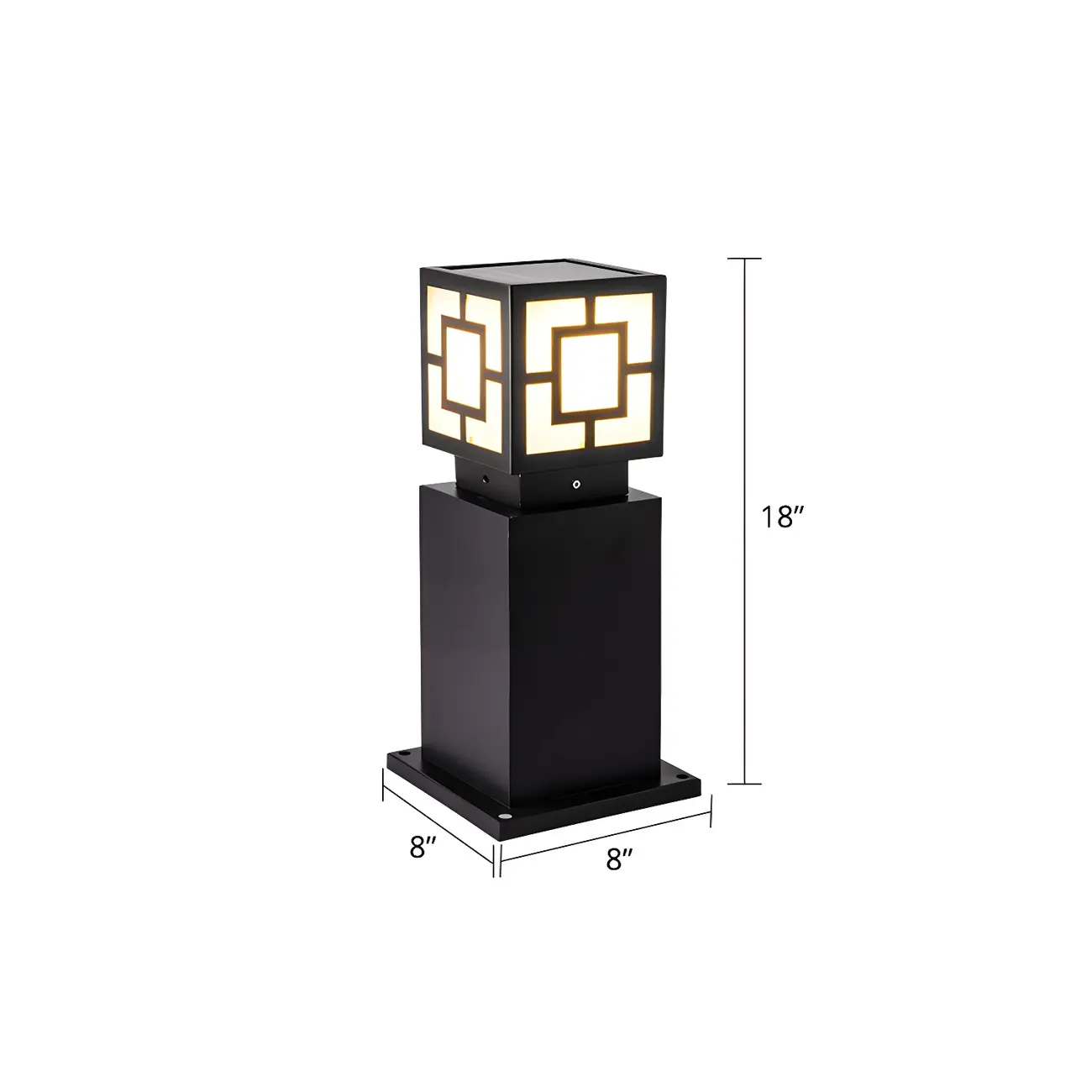 Classic Black Solar LED Outdoor Bollard Lighting for Landscape Pathway Image - 7 | homeyfad