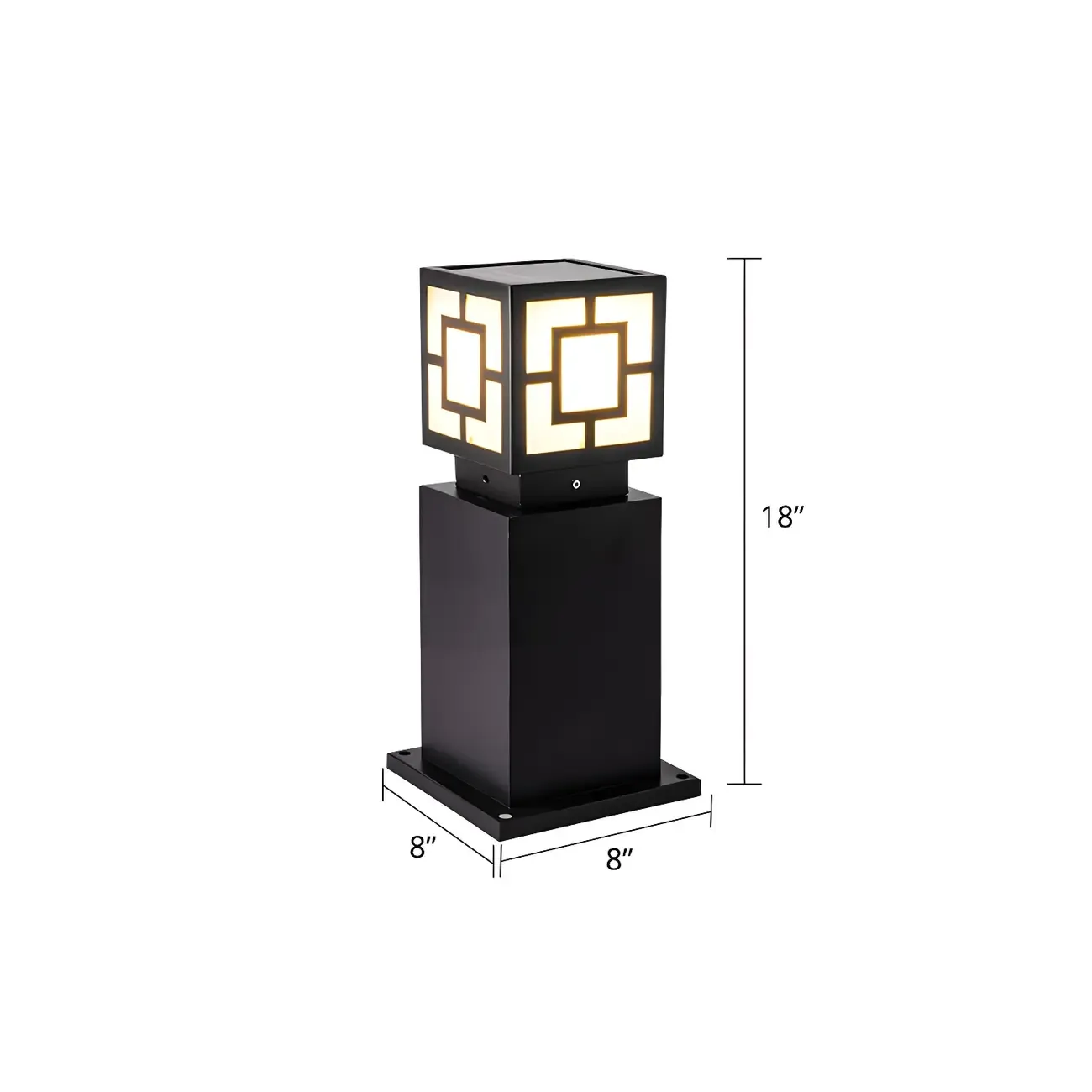 Classic Black Solar LED Outdoor Bollard Lighting for Landscape Pathway Image - 7