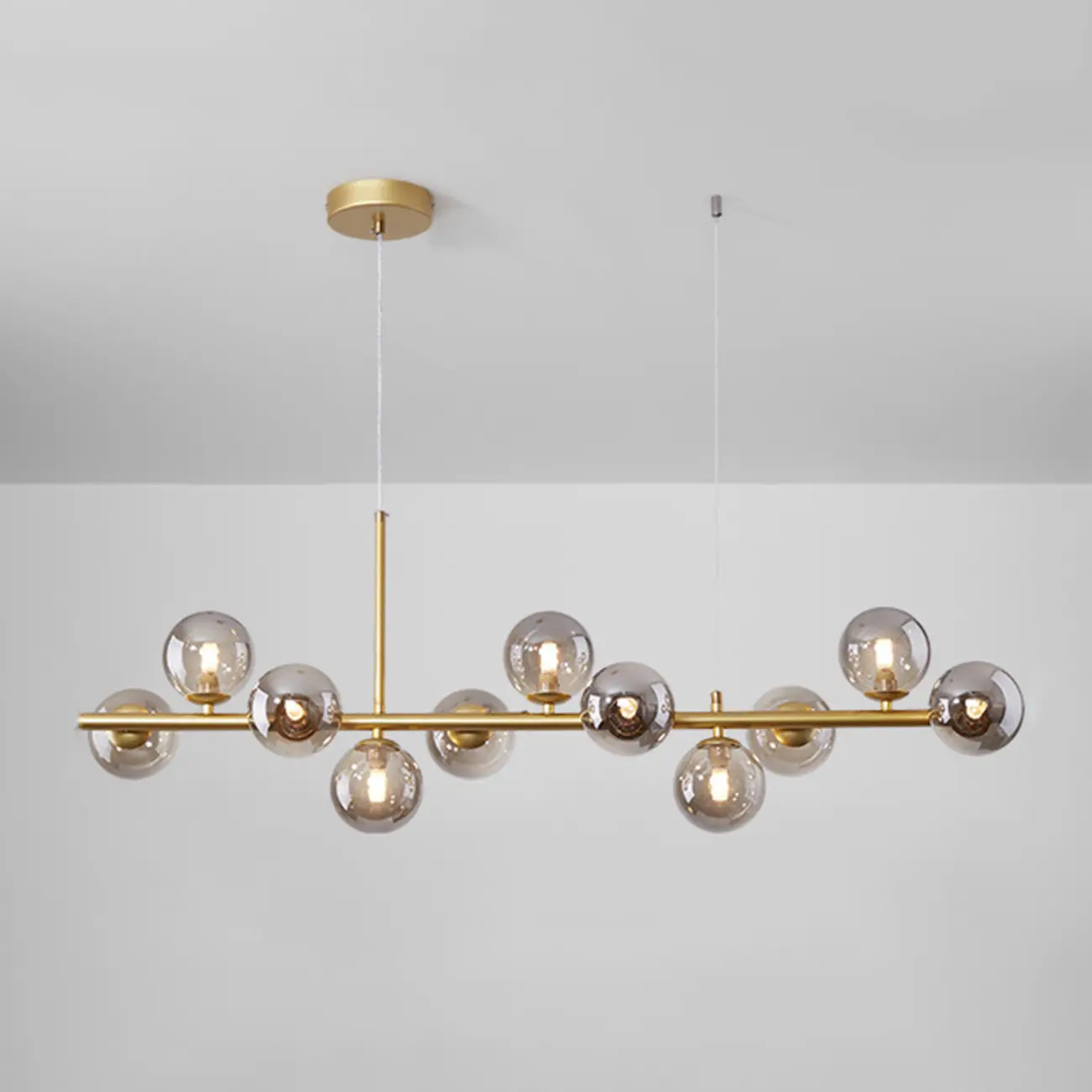 9 Lights Bi-pin Glass Globe Island Light with Direct Wired Electric Image - 31 | homeyfad