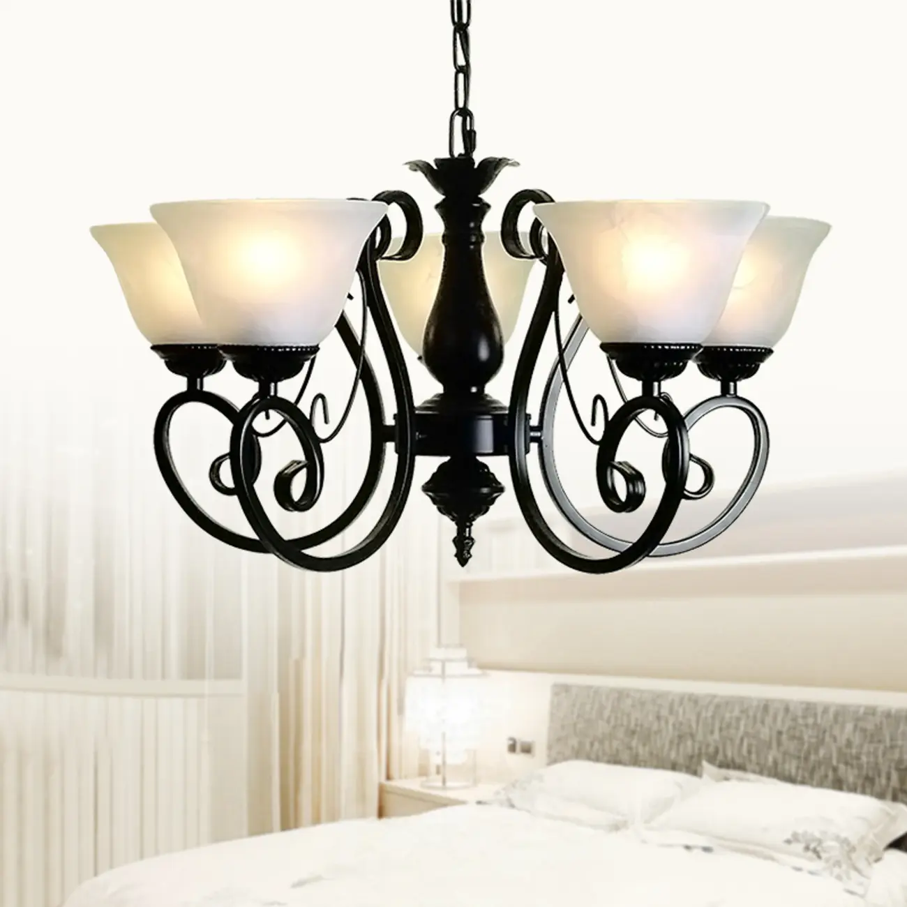 Vintage Metal Pendant Chandelier Fixture for Dining Room Image - 4 | homeyfad