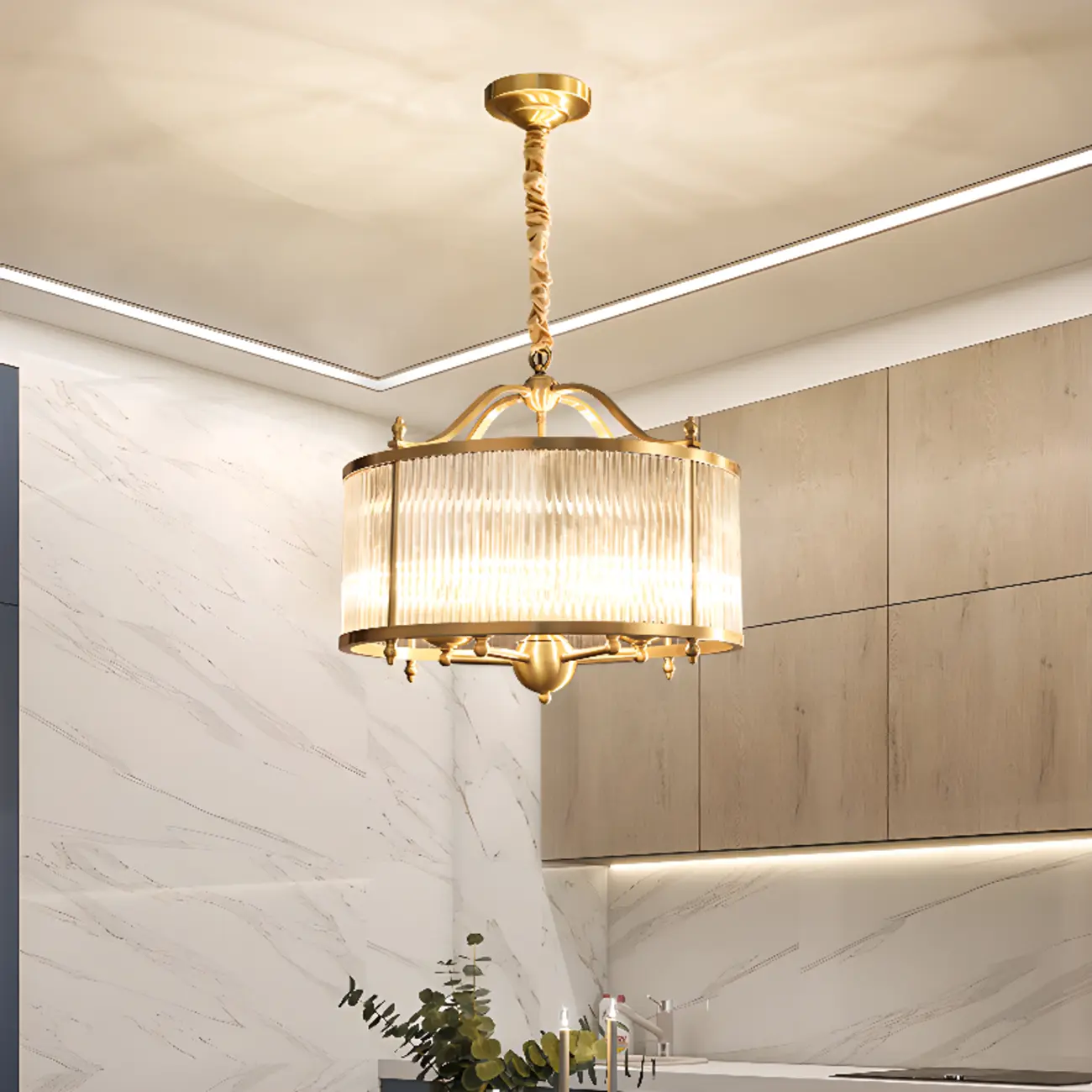 Modern 3-Light Crystal Round Chandelier with Flexible Height Image - 5 | homeyfad