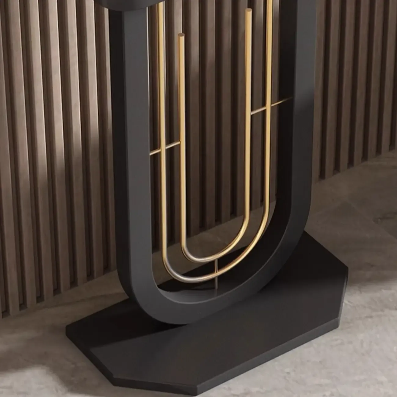 Modern Half-circle Console Table with U-Shaped Base Image - 6