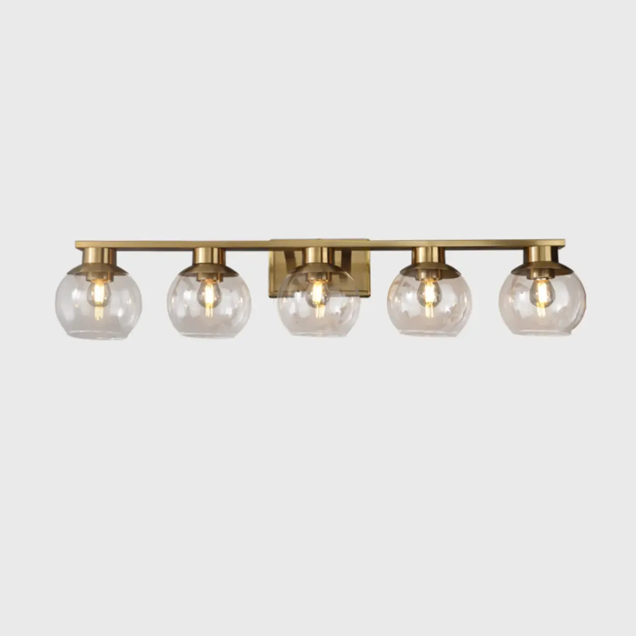 Classic Brass Vanity Lights with Transparent Ball Shade Image - 7