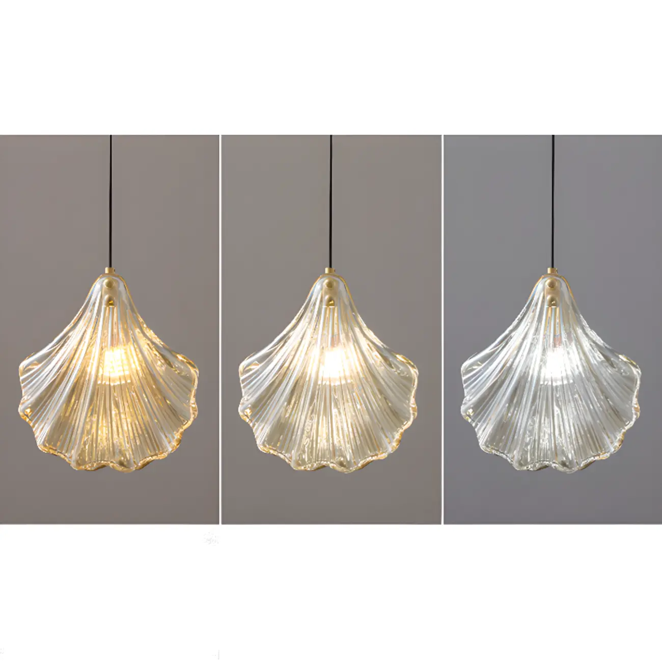 Artistic Ginkgo Clear Glass LED Pendant Light for Living Room Image - 7 | homeyfad
