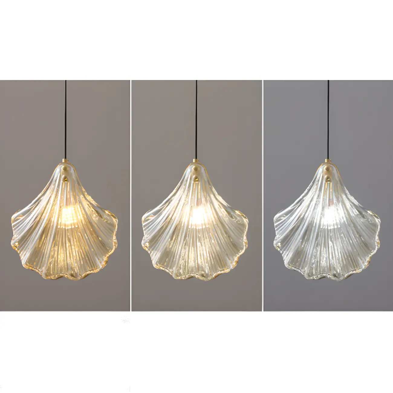 Artistic Ginkgo Clear Glass LED Pendant Light for Living Room Image - 7