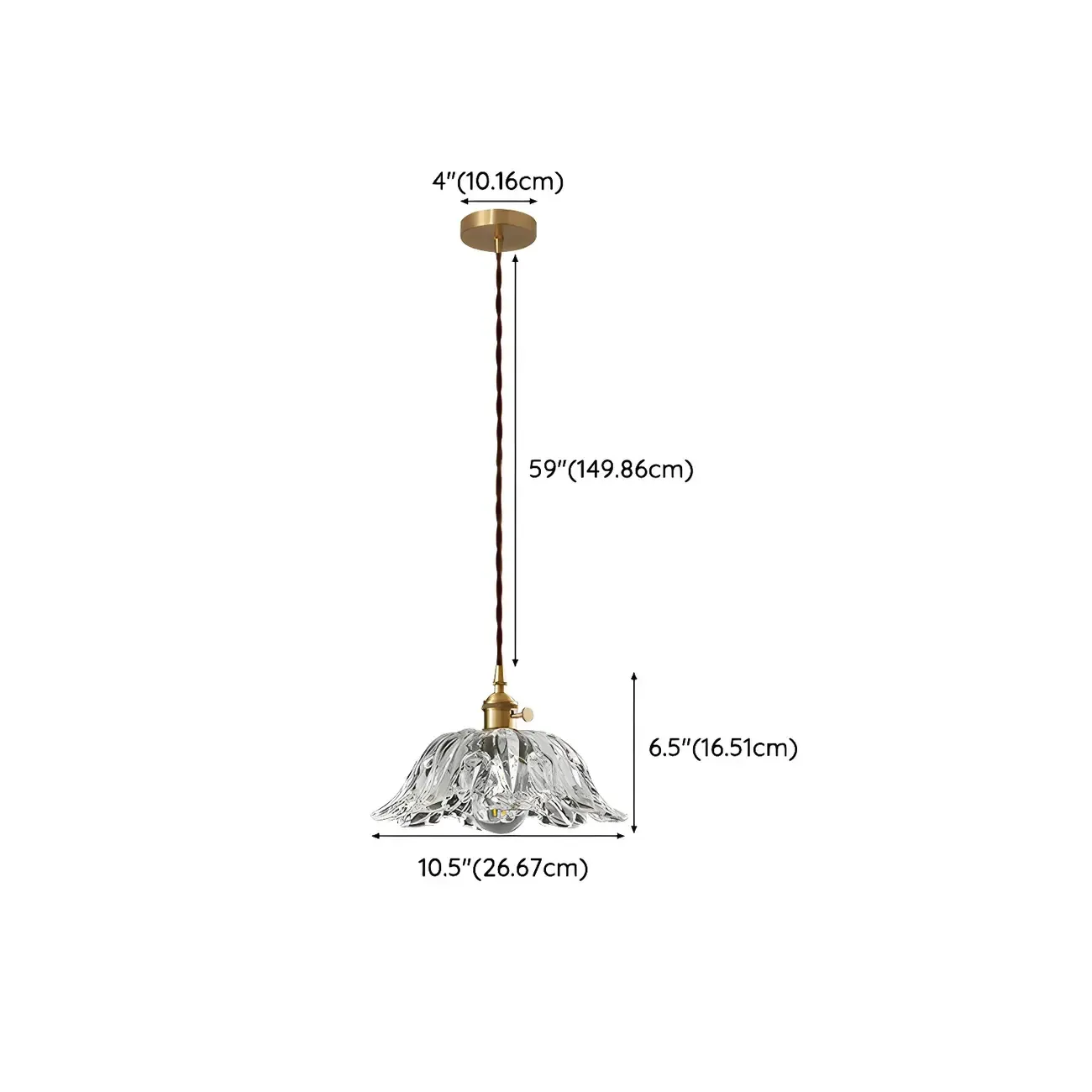 Vintage Clear Glass Floral Pendant Lamp for Living Room Image - 12