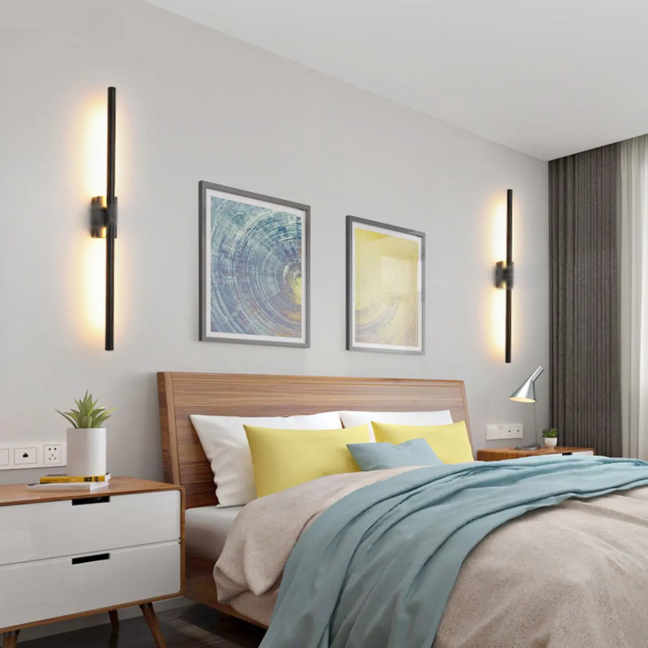 Simple Linear cylindrical Gold Vanity Lights for Bathroom Image - 3 | homeyfad