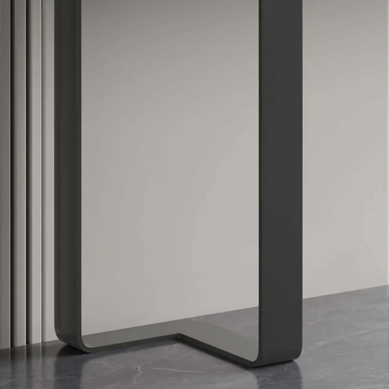 Glam Spar Top Console Table with Gold Metal Pedestal Base Image - 9