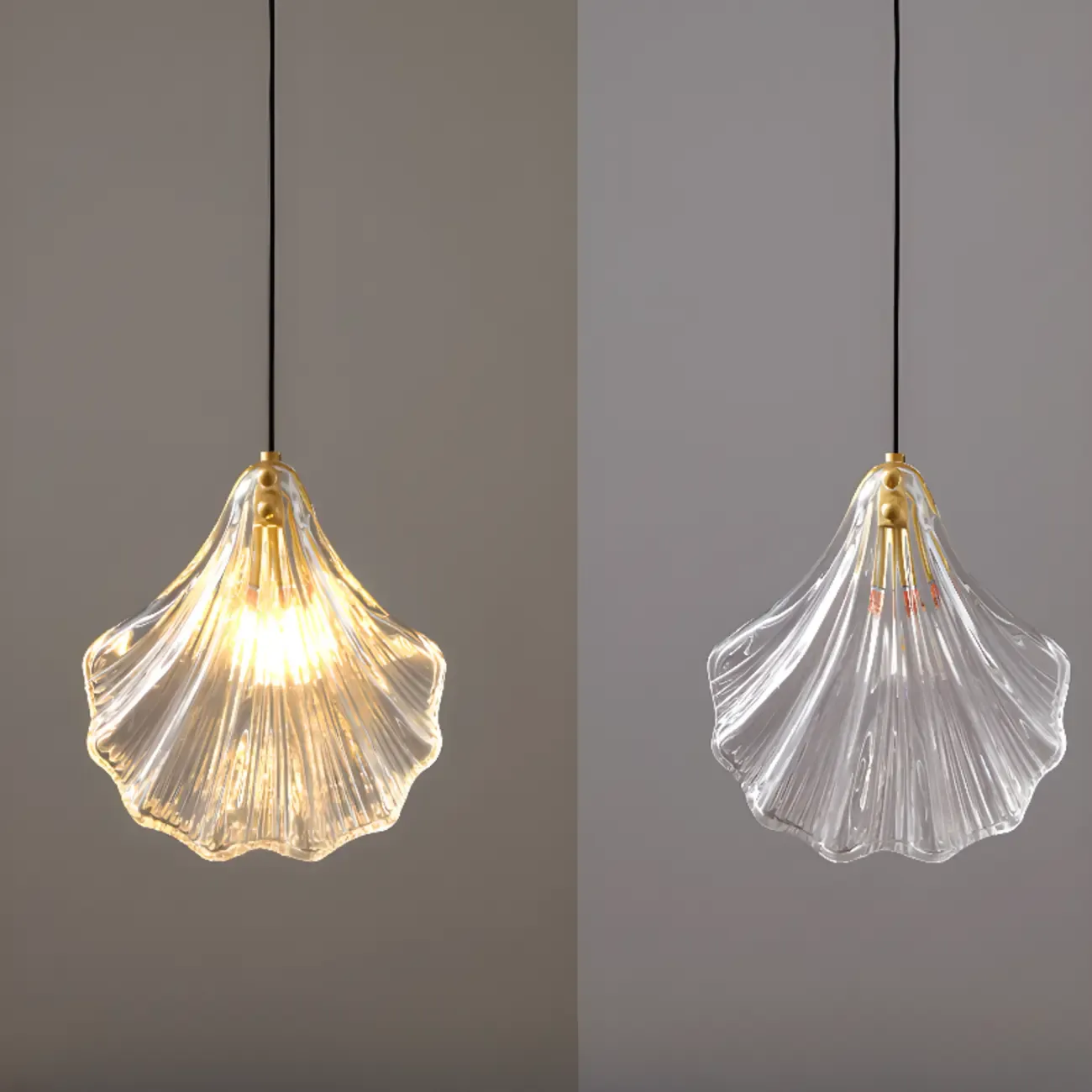 Artistic Ginkgo Clear Glass LED Pendant Light for Living Room Image - 9