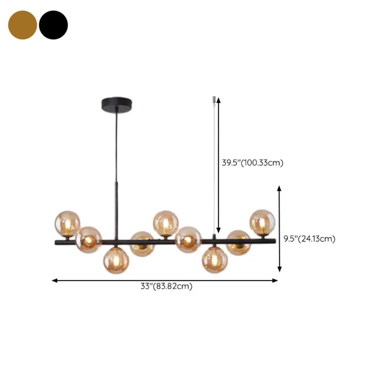 9 Lights Bi-pin Glass Globe Island Light with Direct Wired Electric Image - 36 | homeyfad