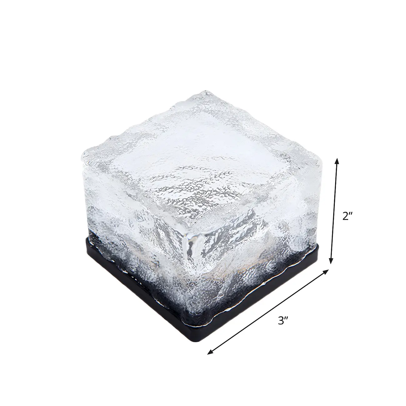 Modern Ice Block Textured Clear Glass LED Ground Light for Outdoor Garden Image - 4 | homeyfad