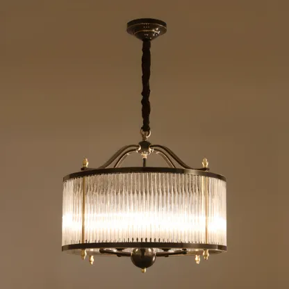 Modern 3-Light Crystal Round Chandelier with Flexible Height Image - 10