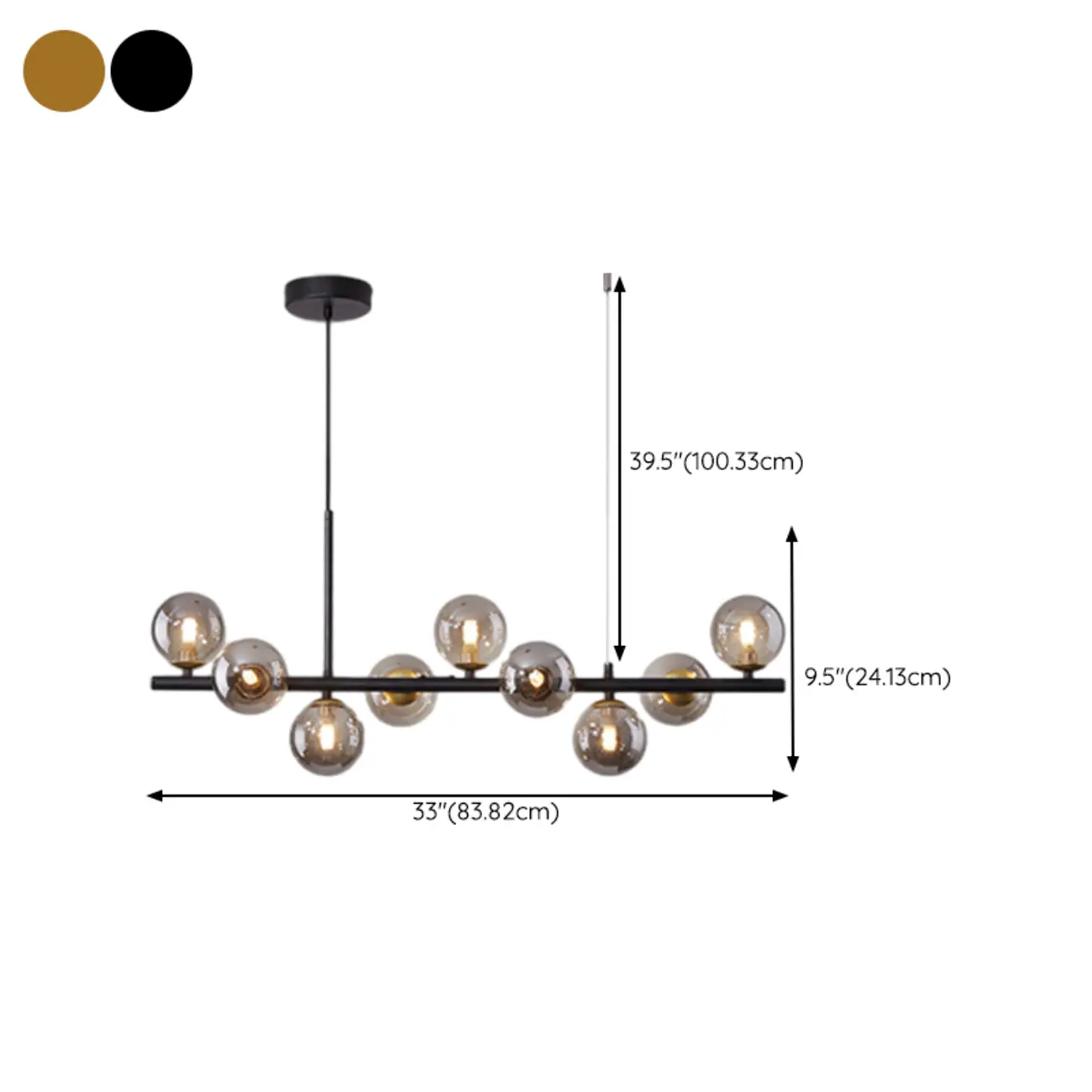 9 Lights Bi-pin Glass Globe Island Light with Direct Wired Electric Image - 37 | homeyfad