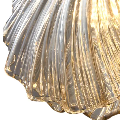 Artistic Ginkgo Clear Glass LED Pendant Light for Living Room Image - 10