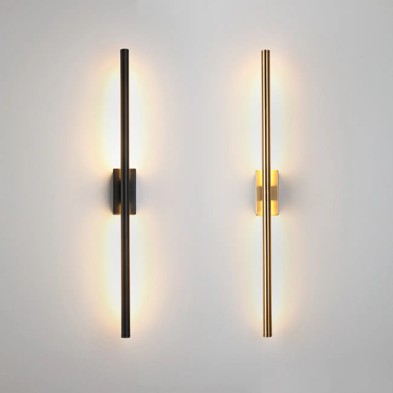 Simple Linear cylindrical Gold Vanity Lights for Bathroom Image - 7 | homeyfad