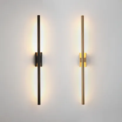 Simple Linear cylindrical Gold Vanity Lights for Bathroom Image - 7