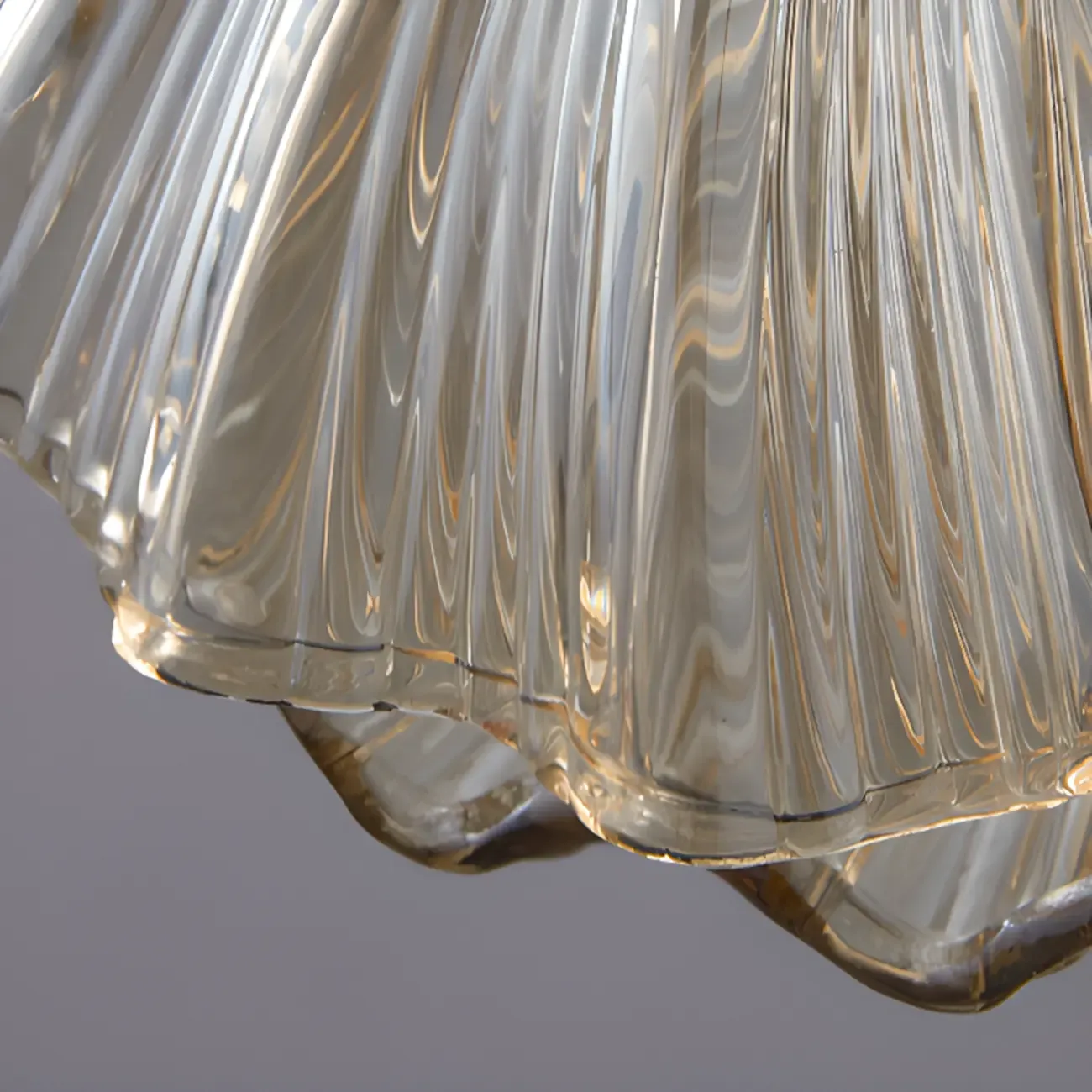 Artistic Ginkgo Clear Glass LED Pendant Light for Living Room Image - 12