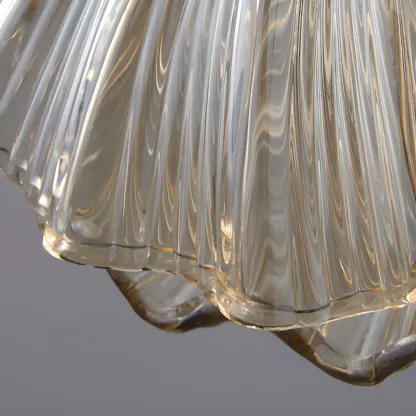 Artistic Ginkgo Clear Glass LED Pendant Light for Living Room Image - 12