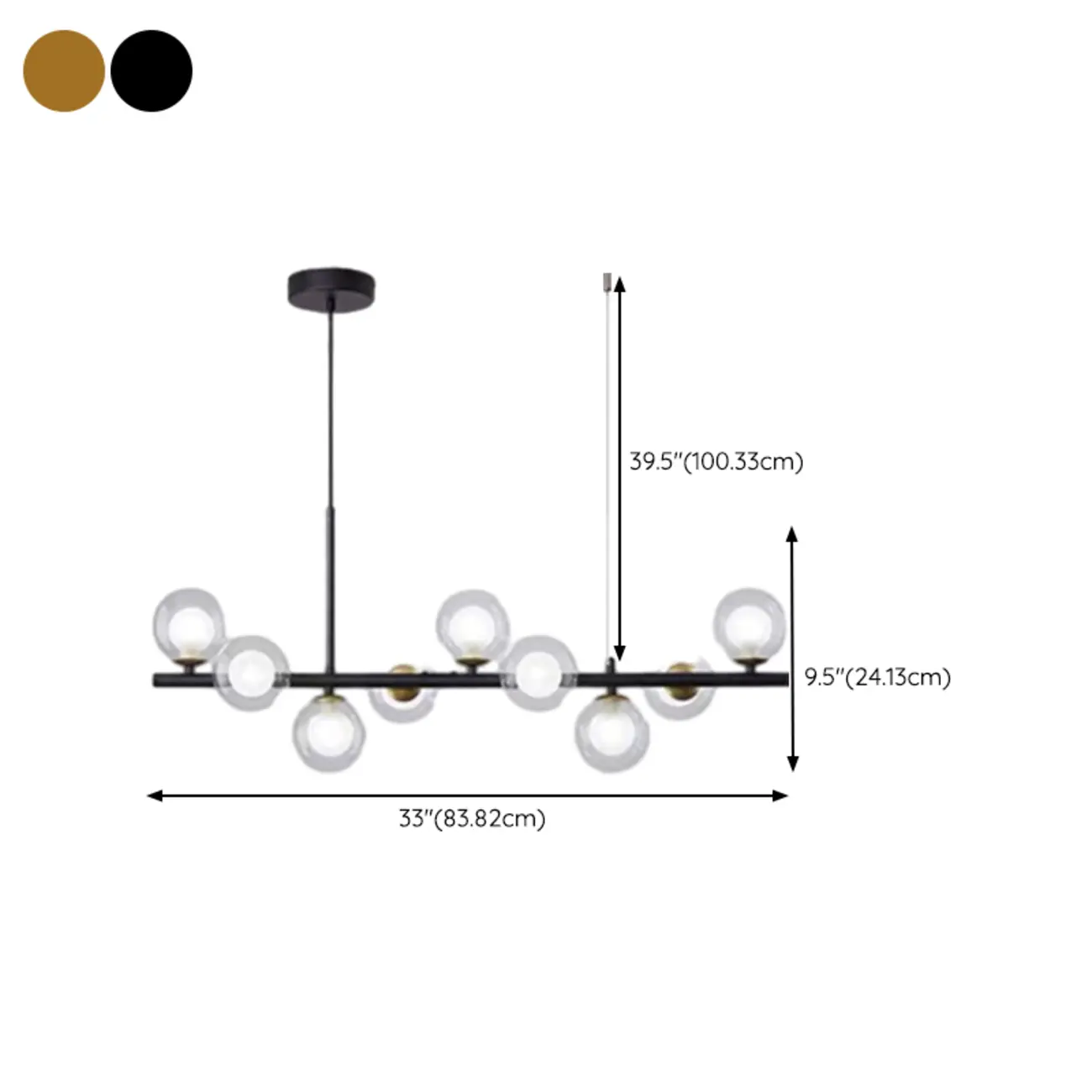 9 Lights Bi-pin Glass Globe Island Light with Direct Wired Electric Image - 39 | homeyfad