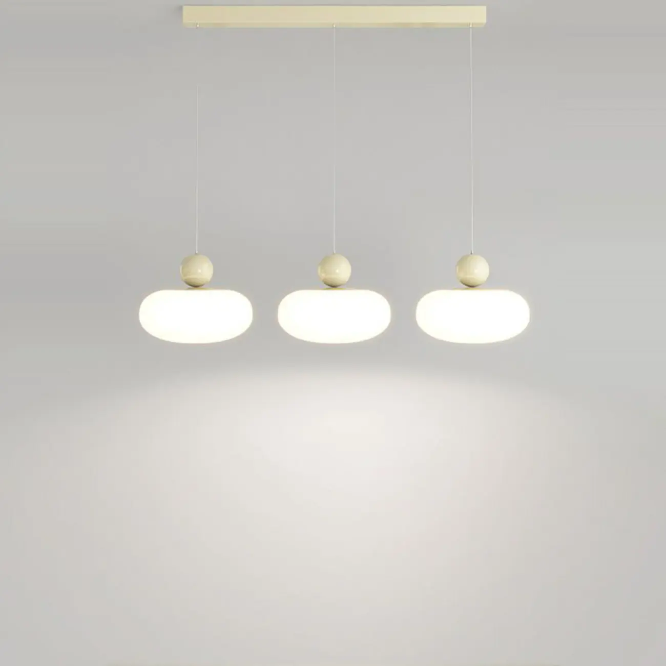 Modern 3 Light Milky Glass LED Pendant Light for Dining Room Image - 8 | homeyfad