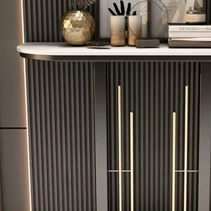 Modern Half-circle Console Table with U-Shaped Base Image - 14