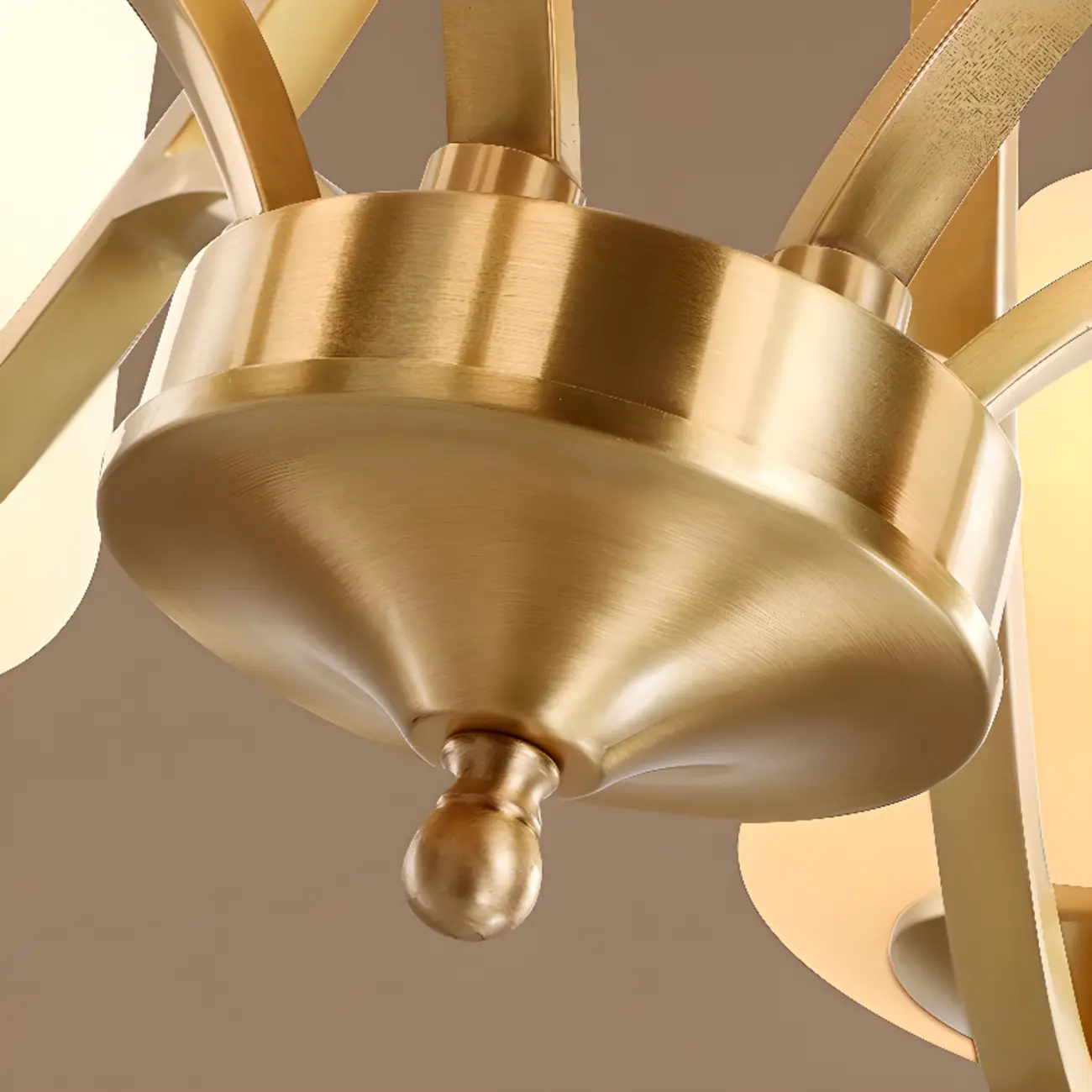 Vintage Brass Chandelier with Lampshades for Living Room Image - 9 | homeyfad