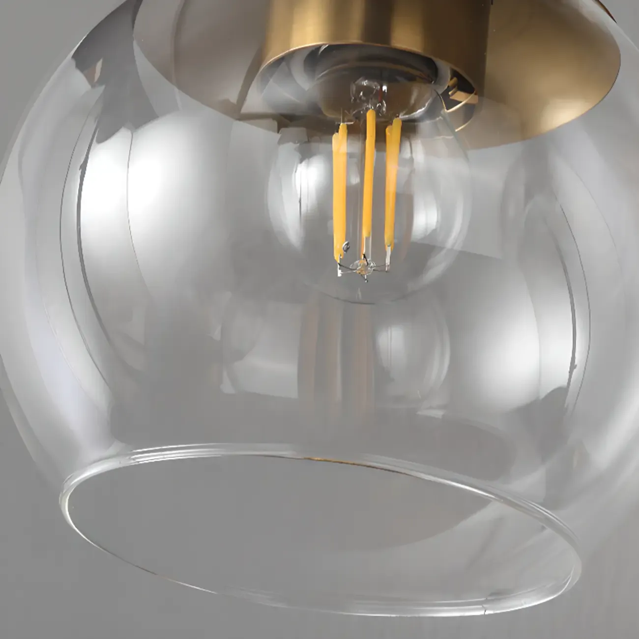 Classic Brass Vanity Lights with Transparent Ball Shade Image - 14