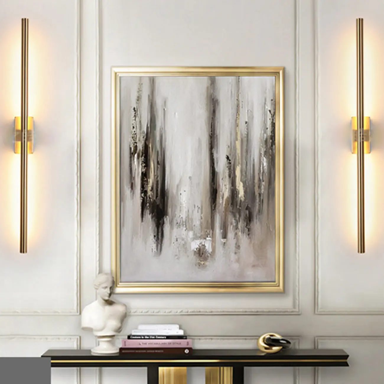 Simple Linear cylindrical Gold Vanity Lights for Bathroom Image - 12 | homeyfad