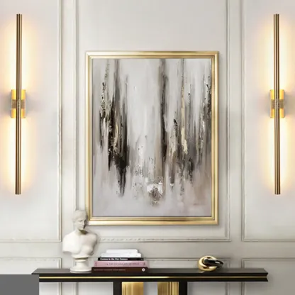 Simple Linear cylindrical Gold Vanity Lights for Bathroom Image - 12