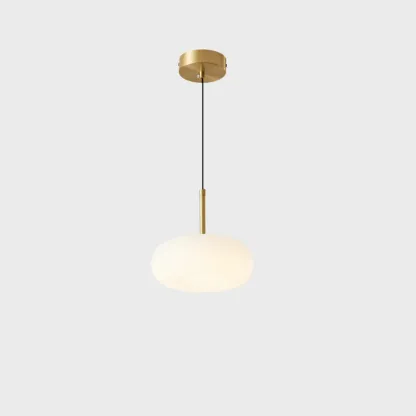 Cream Acrylic Pebble Shape  LED Pendant Light for Living Room Image - 2