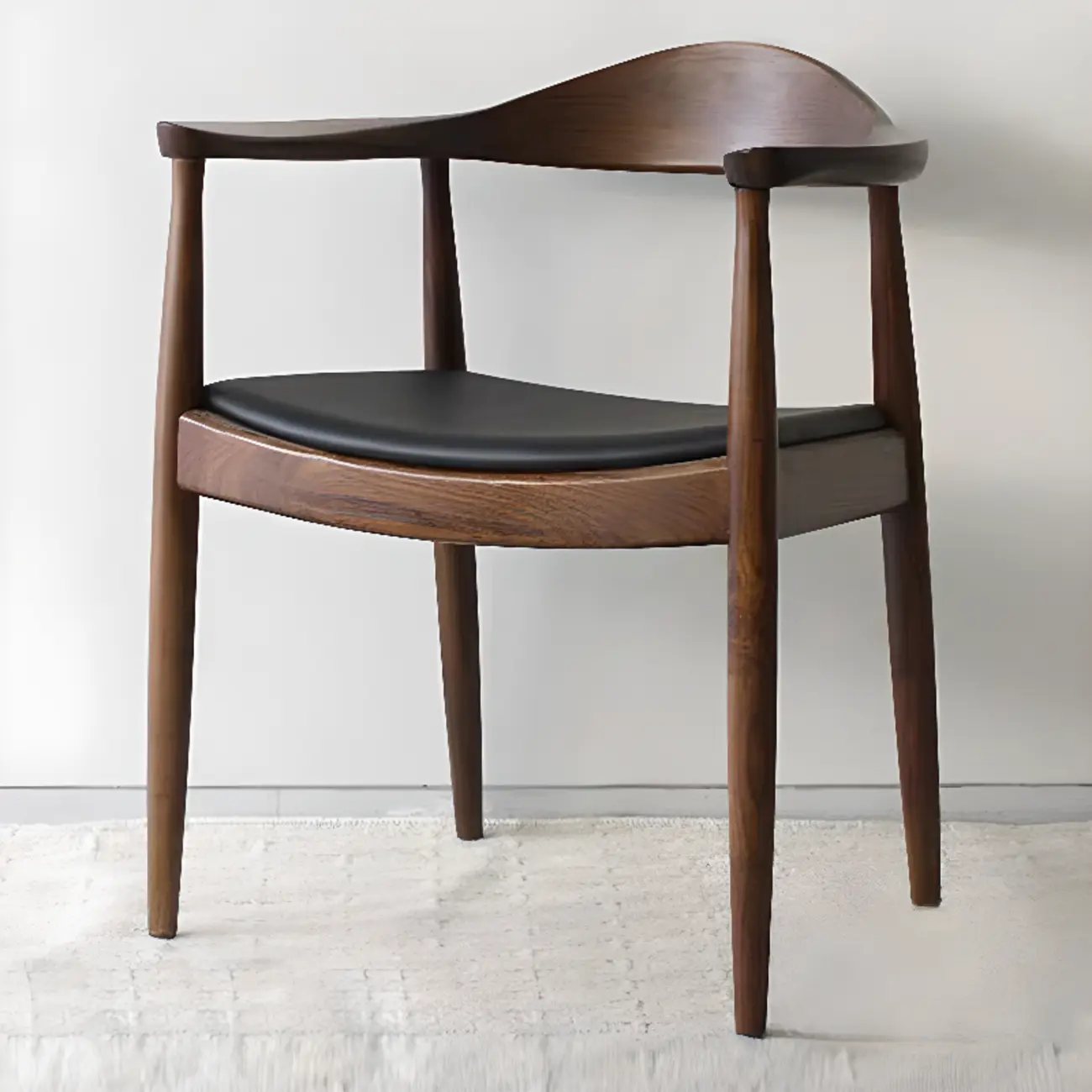 Brown Upholstered Dining Chair with Armrests Image - 1 | homeyfad