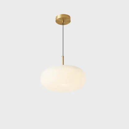 Cream Acrylic Pebble Shape  LED Pendant Light for Living Room Image - 3