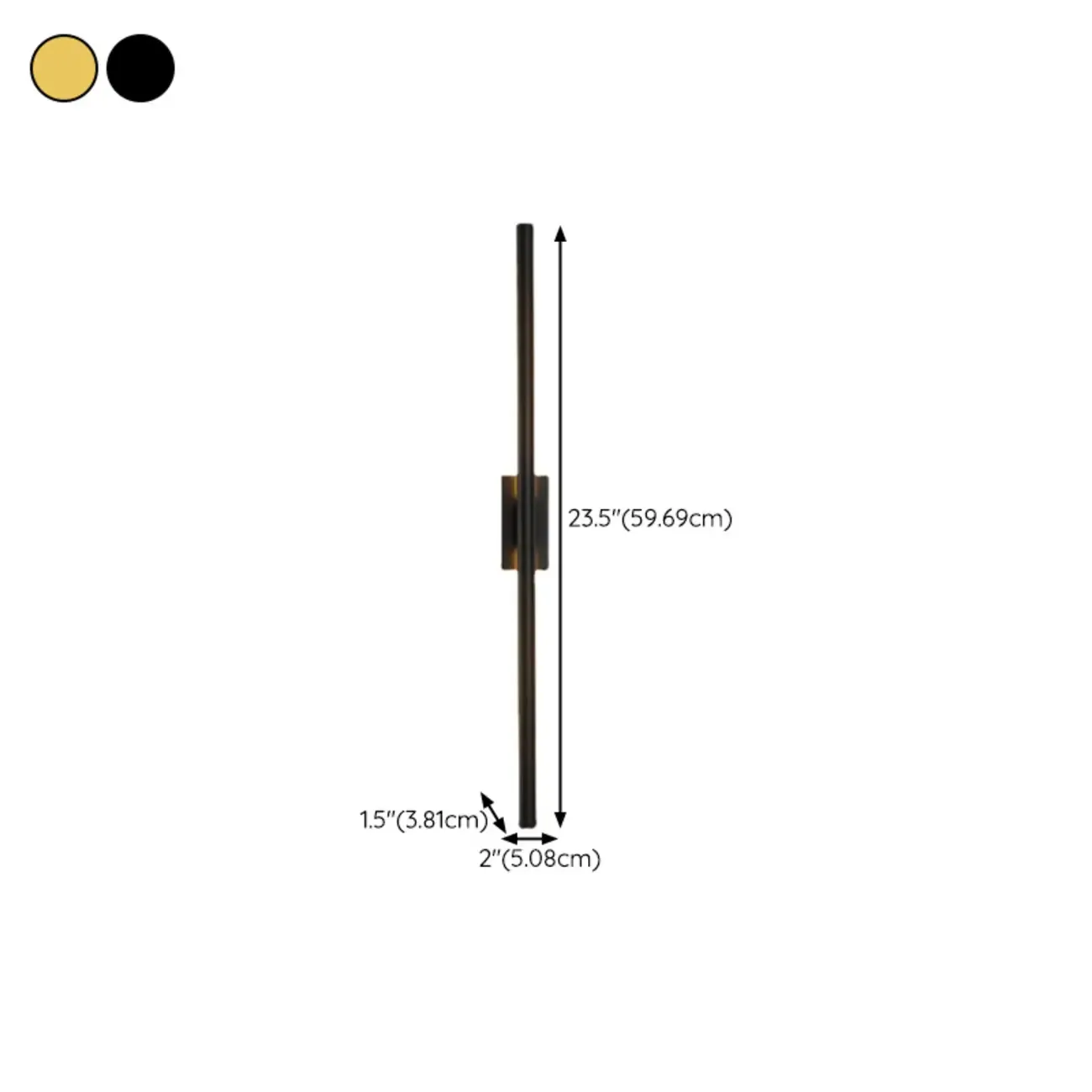 Simple Linear cylindrical Gold Vanity Lights for Bathroom #size