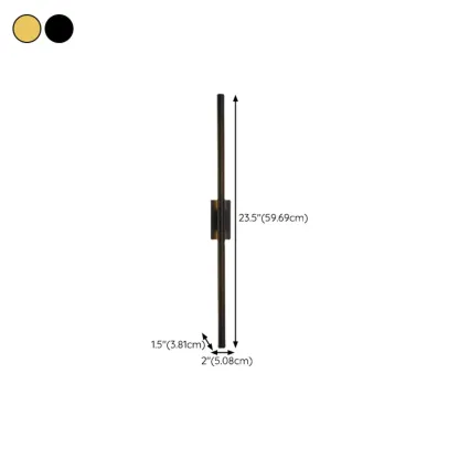 Simple Linear cylindrical Gold Vanity Lights for Bathroom #size