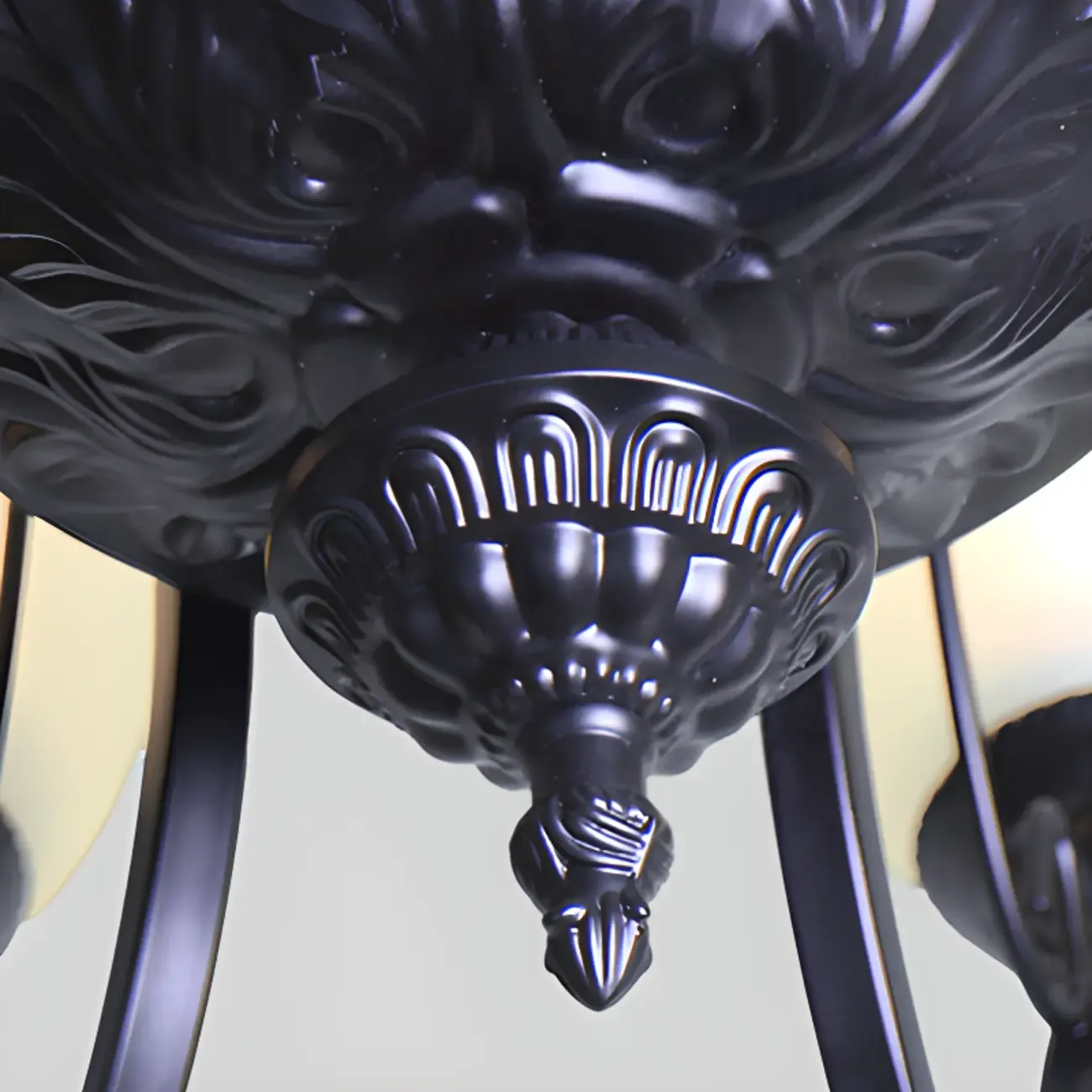 Vintage Metal Pendant Chandelier Fixture for Dining Room Image - 16