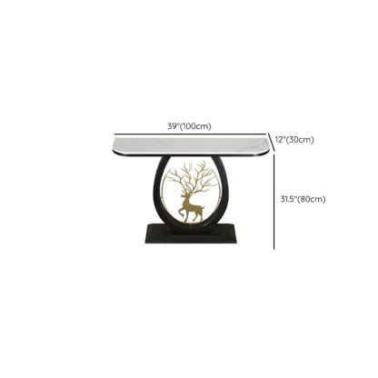 Modern Half-circle Console Table with U-Shaped Base Image - 18